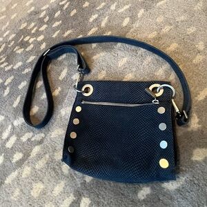 Hammitt Navy Blue Crossbody Bag with Silver Hardware
